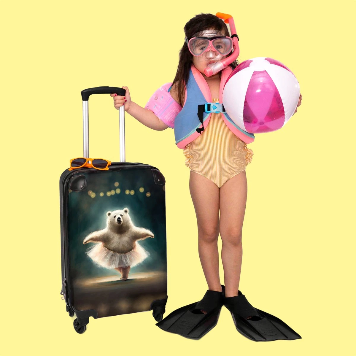 NoBoringSuitcases.com® Koffer - Beer - Rok - Ballet - Licht - Portret - Trolley Op Wieltjes - Reiskoffer - Past Binnen 55x40x20 Cm En 55x35x25 Cm - Handbagagekoffer - Fotokoffer 8 NoBoringSuitcases.com® Koffer - Beer - Rok - Ballet - Licht - Portret - Trolley Op Wieltjes - Reiskoffer - Past Binnen 55x40x20 Cm En 55x35x25 Cm - Handbagagekoffer - Fotokoffer - Afbeelding 6