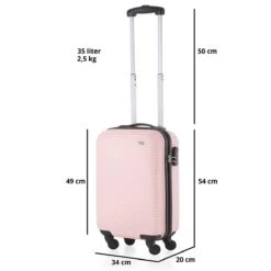 TravelZ Horizon Handbagagekoffer - 54cm Handbagage Trolley Met Gevoerde Binnenkant - Baby Roze -Koffer Winkel 1200x1200 707
