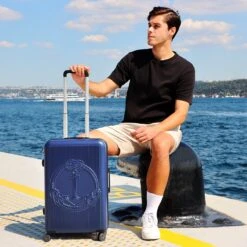 Handbagage Koffer 22"- Reiskoffer Met Wielen - Handbagage Trolley -Harde Reiskoffer- Trolley Met Gevoerde Binnekant- Marineblauw 20 Handbagage Koffer 22"- Reiskoffer Met Wielen - Handbagage Trolley -Harde Reiskoffer- Trolley Met Gevoerde Binnekant- Marineblauw -Koffer Winkel 1200x1200 718