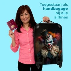 NoBoringSuitcases.com® Trolley - Reiskoffers - Clown - Hoed - Kraag - Portret - Horror - Trolley Op Wieltjes - Past Binnen 55x40x20 Cm En 55x35x25 Cm - Koffertje - Handbagagekoffer 14 NoBoringSuitcases.com® Trolley - Reiskoffers - Clown - Hoed - Kraag - Portret - Horror - Trolley Op Wieltjes - Past Binnen 55x40x20 Cm En 55x35x25 Cm - Koffertje - Handbagagekoffer -Koffer Winkel 1200x1200 728