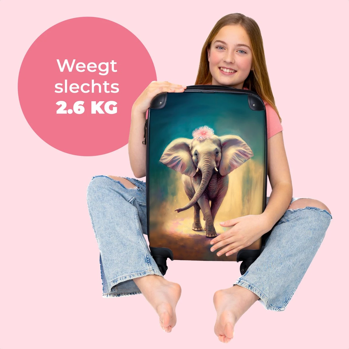 NoBoringSuitcases.com® Koffer - Handbagage Trolley - Olifant - Verf - Bloemen - Portret - Abstract - Reiskoffer Met Wielen - Past Binnen 55x40x20 Cm En 55x35x25 Cm - Koffertje - Fotokoffer 4 NoBoringSuitcases.com® Koffer - Handbagage Trolley - Olifant - Verf - Bloemen - Portret - Abstract - Reiskoffer Met Wielen - Past Binnen 55x40x20 Cm En 55x35x25 Cm - Koffertje - Fotokoffer - Afbeelding 2
