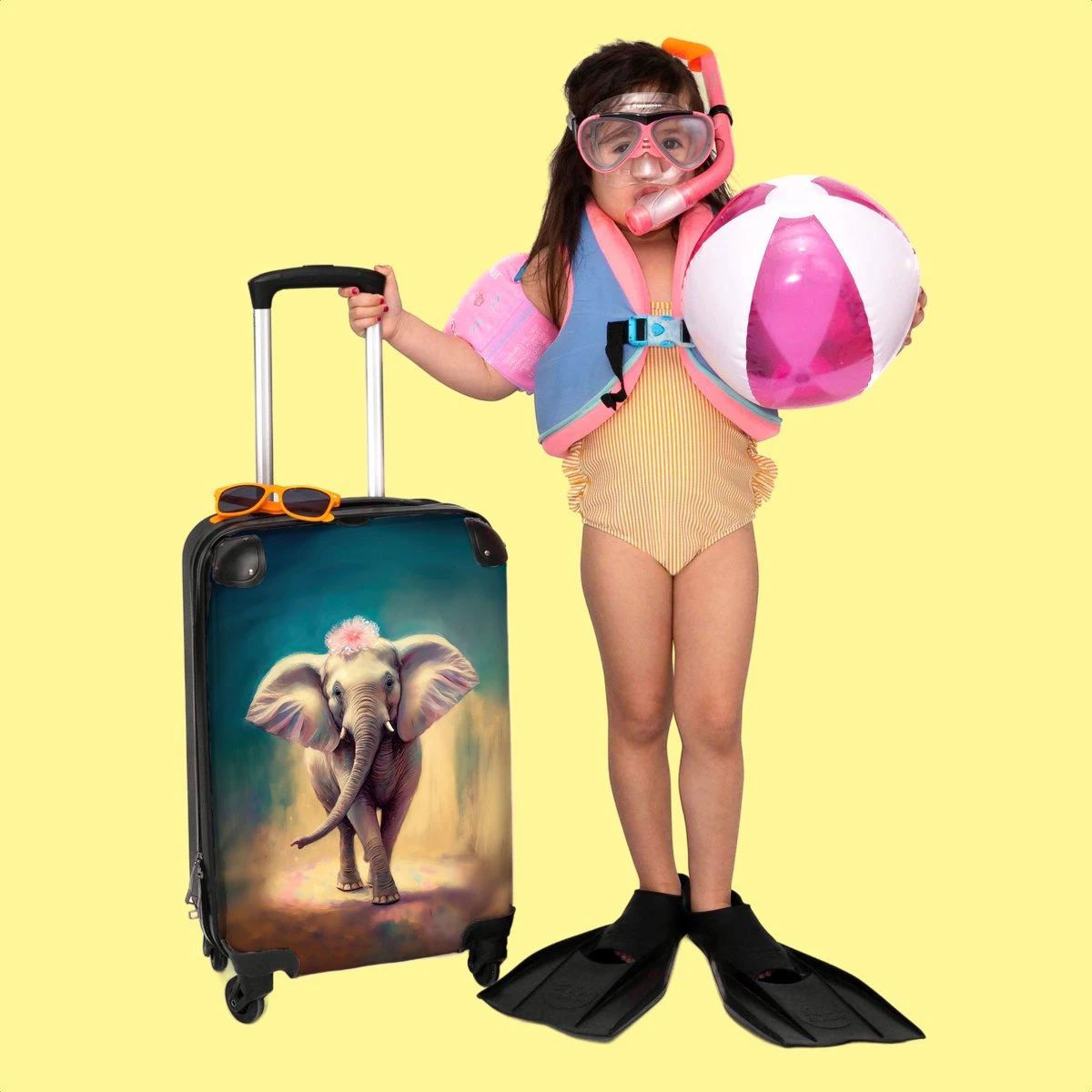 NoBoringSuitcases.com® Koffer - Handbagage Trolley - Olifant - Verf - Bloemen - Portret - Abstract - Reiskoffer Met Wielen - Past Binnen 55x40x20 Cm En 55x35x25 Cm - Koffertje - Fotokoffer 8 NoBoringSuitcases.com® Koffer - Handbagage Trolley - Olifant - Verf - Bloemen - Portret - Abstract - Reiskoffer Met Wielen - Past Binnen 55x40x20 Cm En 55x35x25 Cm - Koffertje - Fotokoffer - Afbeelding 6