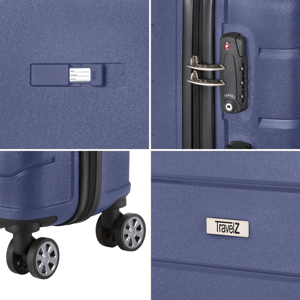 TravelZ Big Bars Handbagagekoffer 55cm Met TSA-slot - Ultrasterk - Blauw 7 TravelZ Big Bars Handbagagekoffer 55cm Met TSA-slot - Ultrasterk - Blauw - Afbeelding 5