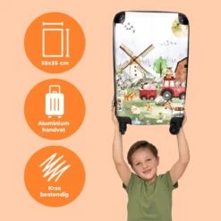 NoBoringSuitcases.com® Koffer - Boerderij - Dieren - Trekker - Jongens - Past Binnen 55x40x20 Cm En 55x35x25 Cm - Handbagage - Trolley - Fotokoffer - Cabin Size - Print -Koffer Winkel 1200x1200 832
