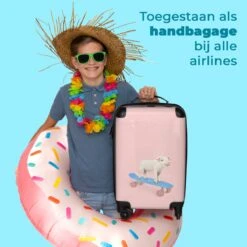 NoBoringSuitcases.com® Kinderkoffer - Trolley Kinderen - Varken - Roze - Skateboard - Kinderen - Meisje - Koffer Dieren - Past Binnen 55x40x20 Cm En 55x35x25 Cm - Reiskoffer Met Wielen -Koffer Winkel 1200x1200 87