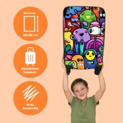 NoBoringSuitcases.com® Koffer - Monster - Bloemen - Regenboog - Design - Grappig - Past Binnen 55x40x20 Cm En 55x35x25 Cm - Handbagage - Trolley - Fotokoffer - Cabin Size - Print -Koffer Winkel 1200x1200 870