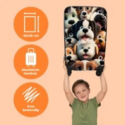 NoBoringSuitcases.com® Koffer - Hond - Dieren - Design - Bruin - Trolley Op Wieltjes - Handbagagekoffer - Past Binnen 55x40x20 Cm En 55x35x25 Cm - Reiskoffers - Fotokoffer -Koffer Winkel 1200x1200 909