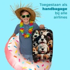 NoBoringSuitcases.com® Koffer - Hond - Dieren - Design - Bruin - Trolley Op Wieltjes - Handbagagekoffer - Past Binnen 55x40x20 Cm En 55x35x25 Cm - Reiskoffers - Fotokoffer -Koffer Winkel 1200x1200 911