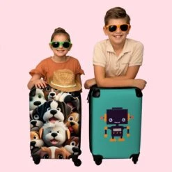 NoBoringSuitcases.com® Koffer - Hond - Dieren - Design - Bruin - Trolley Op Wieltjes - Handbagagekoffer - Past Binnen 55x40x20 Cm En 55x35x25 Cm - Reiskoffers - Fotokoffer -Koffer Winkel 1200x1200 913
