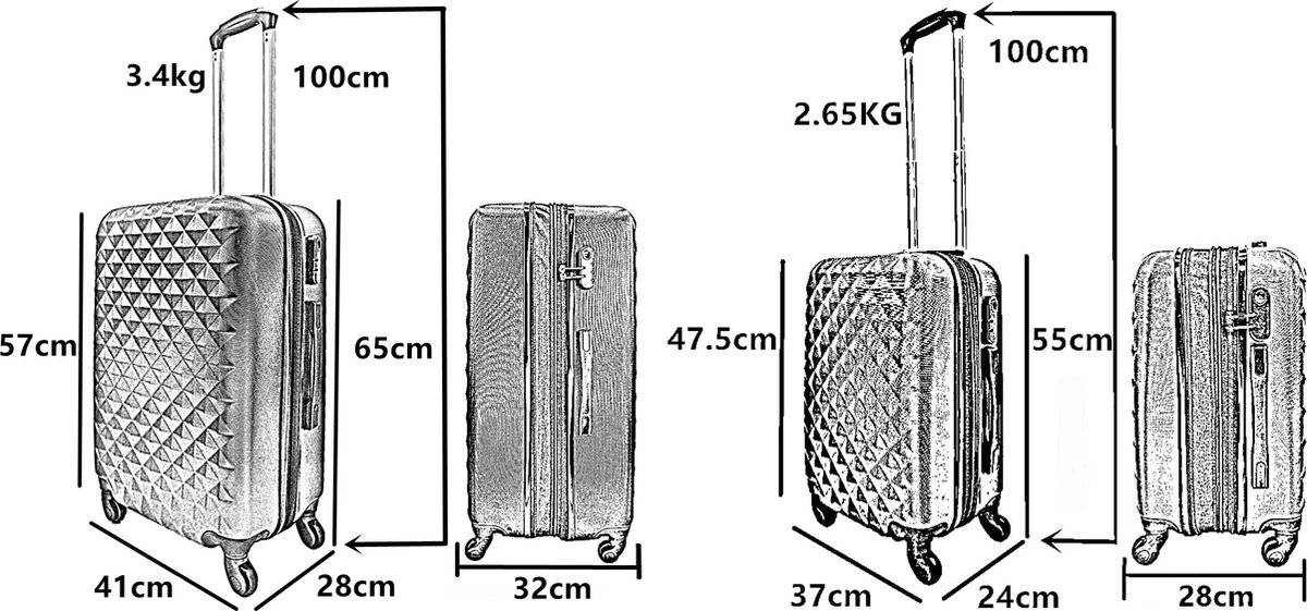 SB Travelbags Kofferset - 2 Delige 'Expandable' Koffer - Donker Grijs - 65cm/55cm 11 SB Travelbags Kofferset - 2 Delige 'Expandable' Koffer - Donker Grijs - 65cm/55cm - Afbeelding 9