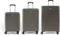Koffer Winkel 25 ©TROLLEYZ - Amsterdam No.9 - Kofferset 3 Delig - 55cm+69cm+78cm Met TSA Slot - Dubbele Wielen - 360° Spinners - 100% ABS - Reiskoffers In Cloudy Grey