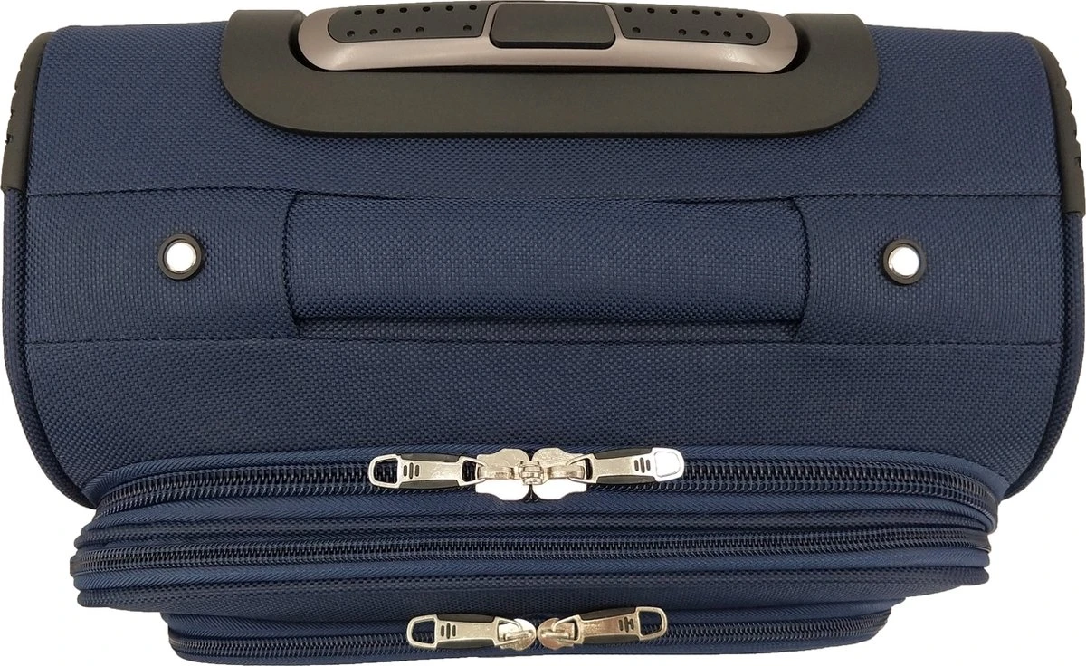 SB Travelbags Bagage Stoffen Koffer 75cm 4 Wielen Trolley - Blauw 9 SB Travelbags Bagage Stoffen Koffer 75cm 4 Wielen Trolley - Blauw - Afbeelding 7