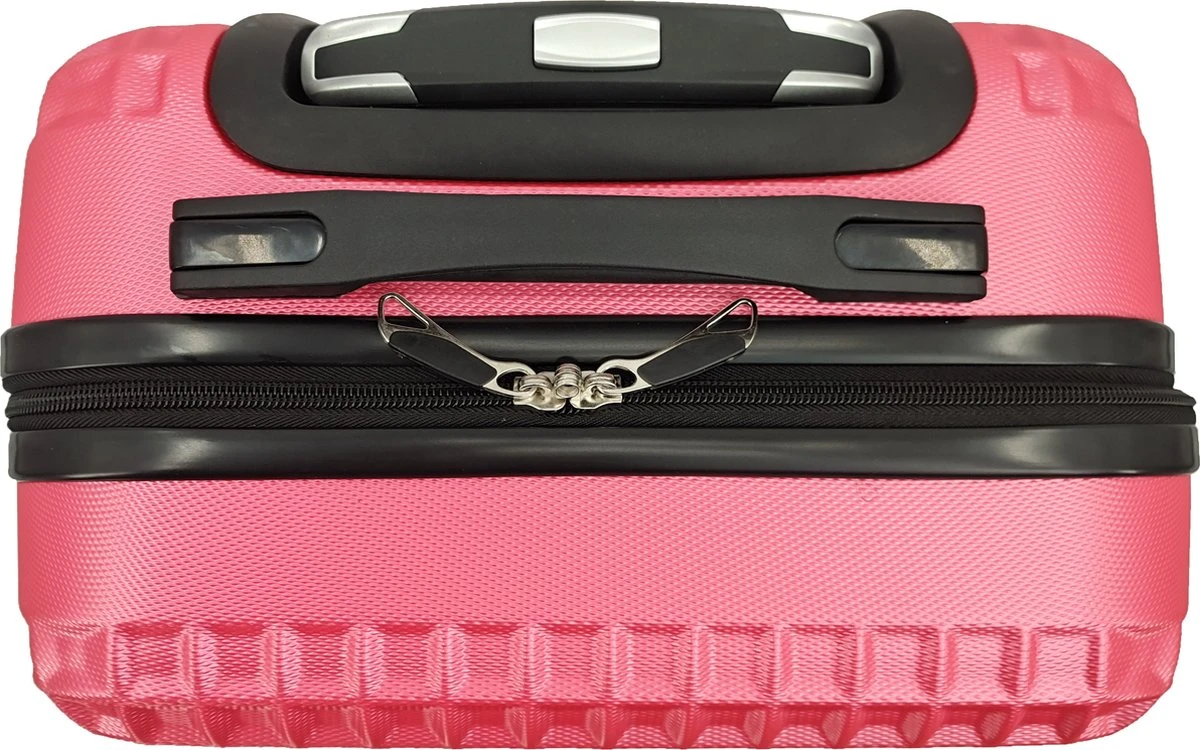 SB Travelbags Handbagage Koffer 55cm 4 Wielen Trolley - Roze 9 SB Travelbags Handbagage Koffer 55cm 4 Wielen Trolley - Roze - Afbeelding 7