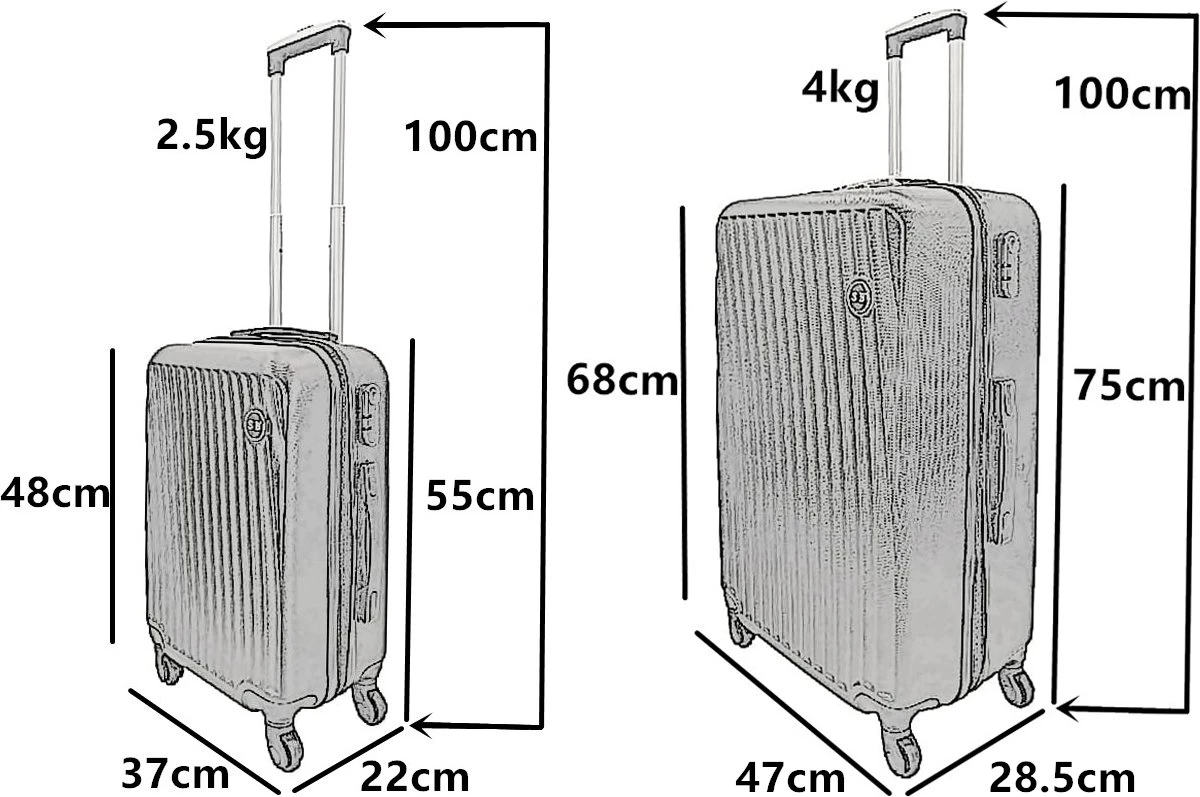 SB - Travelbags Kofferset - 2 Delige -Zwart - 75cm/55cm 6 SB - Travelbags Kofferset - 2 Delige -Zwart - 75cm/55cm - Afbeelding 4