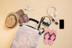 MuchoWow® Koffer - Marmer - Roze - Luxe - Marmerlook - Glitter - Design - Past Binnen 55x40x20 Cm En 55x35x25 Cm - Handbagage - Trolley - Fotokoffer - Cabin Size - Print -Koffer Winkel 1200x800 12