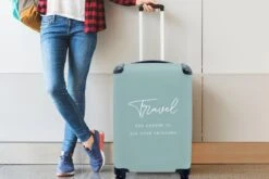 MuchoWow® Koffer - Spreuken - Quotes - The Answer To All Your Problems - Travel - Reizen - Past Binnen 55x40x20 Cm En 55x35x25 Cm - Handbagage - Trolley - Fotokoffer - Cabin Size - Print -Koffer Winkel 1200x800 20