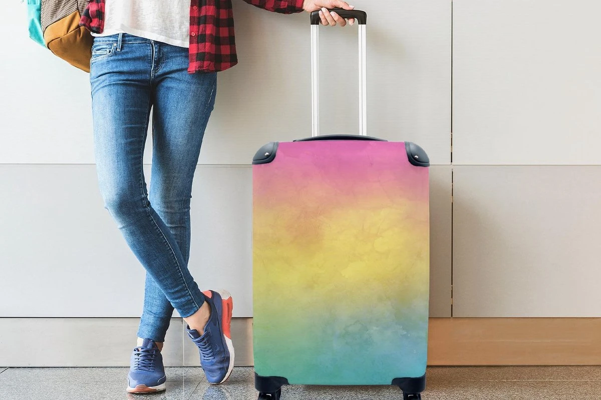 Koffer - Meisje - Regenboog - Trap - Wolken - Kinderen - Koffer Meisje - 35x55x20 Cm - Handbagage - Trolley - Reiskoffer 7 Koffer - Meisje - Regenboog - Trap - Wolken - Kinderen - Koffer Meisje - 35x55x20 Cm - Handbagage - Trolley - Reiskoffer - Afbeelding 5