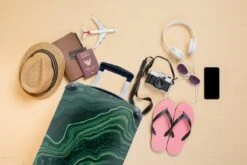 MuchoWow® Koffer - Marmer - Groen - Lijn - Past Binnen 55x40x20 Cm En 55x35x25 Cm - Handbagage - Trolley - Fotokoffer - Cabin Size - Print -Koffer Winkel 1200x800 63