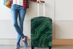 MuchoWow® Koffer - Marmer - Groen - Lijn - Past Binnen 55x40x20 Cm En 55x35x25 Cm - Handbagage - Trolley - Fotokoffer - Cabin Size - Print -Koffer Winkel 1200x800 64