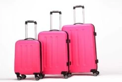Decent Handbagage Koffer / Trolley / Reiskoffer - 50 Cm - 32 Liter - ABS - Neon-Fix - Roze -Koffer Winkel 1200x808