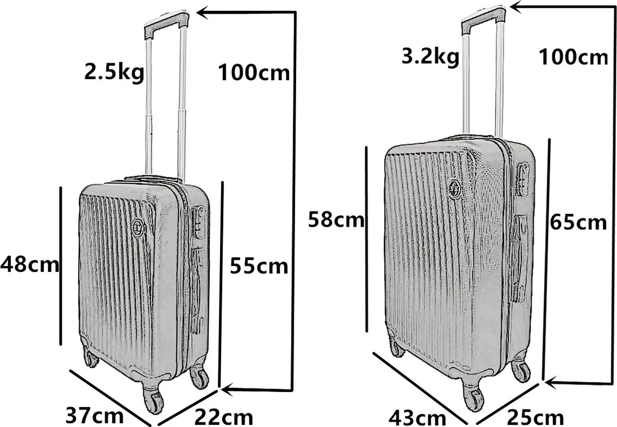 SB Travelbags Kofferset - 2 Delige -Zwart - 65cm/55cm 8 SB Travelbags Kofferset - 2 Delige -Zwart - 65cm/55cm - Afbeelding 6