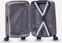 ©TROLLEYZ - Florence No.7 - Trolley - 55cm Met TSA Slot - Dubbele Wielen - 360° Spinners - 100% ABS - Handbagage Koffer In Cloudy Grey -Koffer Winkel 1200x837