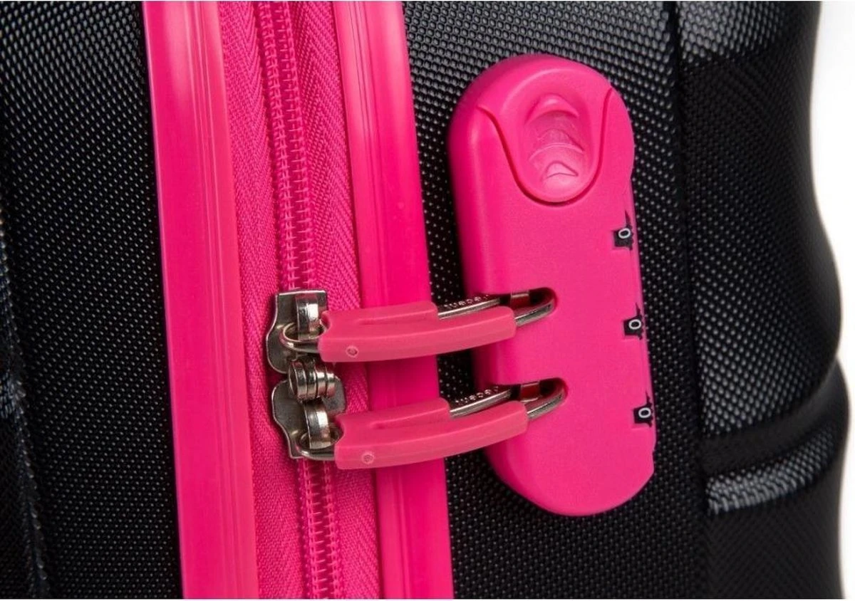 Decent Lumi Fix Handbagage Koffer - 55 Cm - Black/Pink 13 Decent Lumi Fix Handbagage Koffer - 55 Cm - Black/Pink - Afbeelding 11