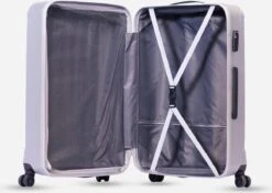 ©TROLLEYZ - Bali No.22 - Reiskoffer 69cm Met TSA Slot - Dubbele Wielen - 360° Spinners - 100% ABS - Reiskoffer In Metallic Grey -Koffer Winkel 1200x857