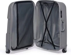 ©TROLLEYZ - Venice No.10 - Trolley - 55cm Met TSA Slot - Dubbele Wielen - 360° Spinners - 100% Polypropyleen - Handbagage Koffer In Silver Stone -Koffer Winkel 1200x928