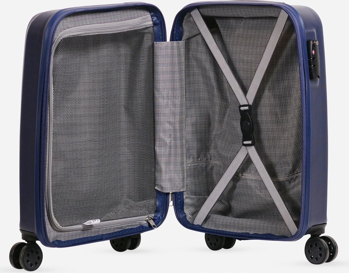 ©TROLLEYZ - Ibiza No.3 - Trolley - 55cm Met TSA Slot - Dubbele Wielen - 360° Spinners - 100% ABS - Handbagage Koffer In Ocean Blue 6 ©TROLLEYZ - Ibiza No.3 - Trolley - 55cm Met TSA Slot - Dubbele Wielen - 360° Spinners - 100% ABS - Handbagage Koffer In Ocean Blue - Afbeelding 4