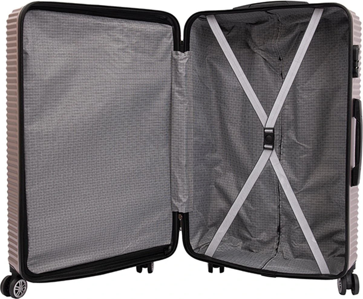 Tobeyz - Kofferset - 3-delig Lichtbruin Handbagage - Verrijdbaar Op 4 Wielen - Stevig ABS - Lichtgewicht, Trolley 5 Tobeyz - Kofferset - 3-delig Lichtbruin Handbagage - Verrijdbaar Op 4 Wielen - Stevig ABS - Lichtgewicht, Trolley - Afbeelding 3