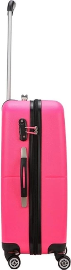 Decent Handbagage Koffer / Trolley / Reiskoffer - 50 Cm - 32 Liter - ABS - Neon-Fix - Roze -Koffer Winkel 317x1200