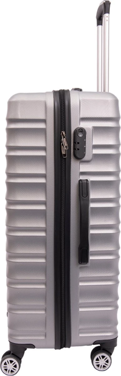 Tobeyz - Kofferset - 3-delig Grijs Handbagage - Verrijdbaar Op 4 Wielen - Stevig ABS - Lichtgewicht, Hardshell 5 Tobeyz - Kofferset - 3-delig Grijs Handbagage - Verrijdbaar Op 4 Wielen - Stevig ABS - Lichtgewicht, Hardshell - Afbeelding 3