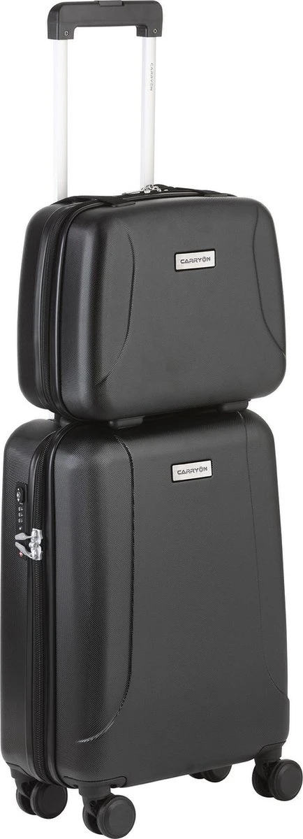 CarryOn Skyhopper Handbagage En Beautycase - 55cm TSA Trolley En Make-up Koffer - Zwart 3 CarryOn Skyhopper Handbagage En Beautycase - 55cm TSA Trolley En Make-up Koffer - Zwart