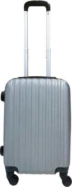 SB Travelbags 'Expandable' Handbagage Koffer 53cm 4 Wielen Trolley - Zilver