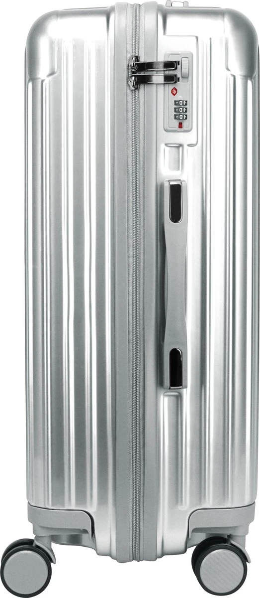 Royal Swiss - Reis Koffer - 66cm - Cijferslot- Lichtgewicht Koffer - 4 Wielen- Zilver 11 Royal Swiss - Reis Koffer - 66cm - Cijferslot- Lichtgewicht Koffer - 4 Wielen- Zilver - Afbeelding 9