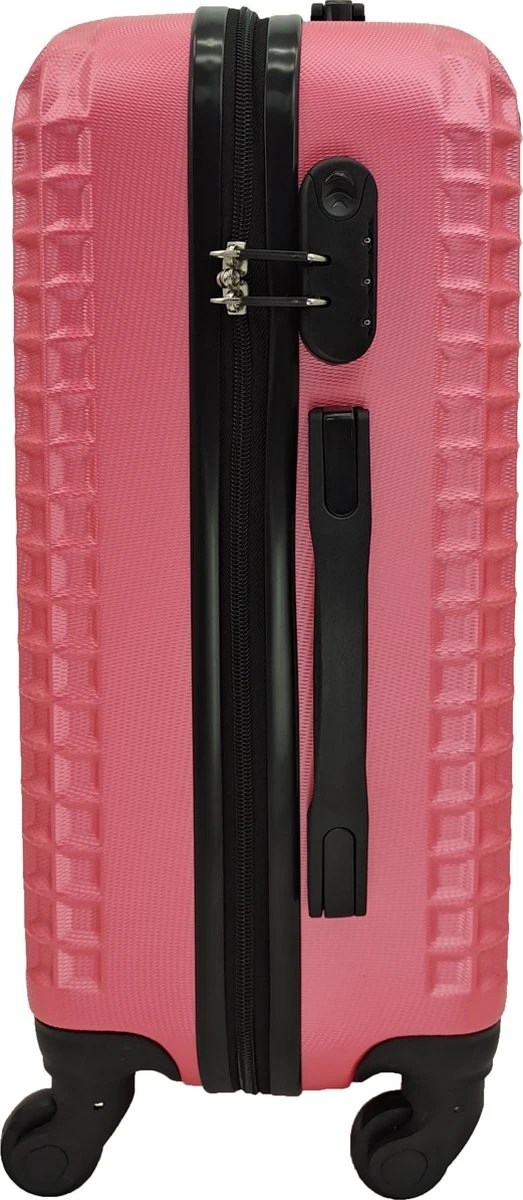 SB Travelbags Handbagage Koffer 55cm 4 Wielen Trolley - Roze 4 SB Travelbags Handbagage Koffer 55cm 4 Wielen Trolley - Roze - Afbeelding 2