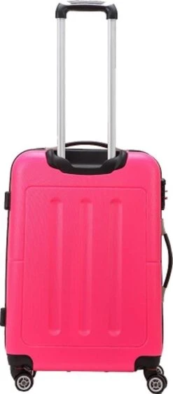 Decent Handbagage Koffer / Trolley / Reiskoffer - 50 Cm - 32 Liter - ABS - Neon-Fix - Roze -Koffer Winkel 527x1200