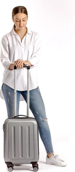 Decent Handbagage Koffer / Trolley / Reiskoffer - 50 Cm - 32 Liter - ABS - Neon-Fix - Roze -Koffer Winkel 528x1200