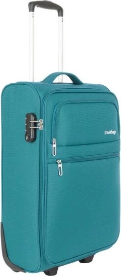 Travelbags Handbagage Zachte Koffer / Trolley / Reiskoffer - The Base - 55 Cm - Groen -Koffer Winkel 529x1200