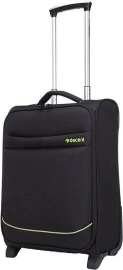 Decent Handbagage Koffer / Trolley / Reiskoffer - 50 Cm - 35 Liter - Polyester - Super-Light - Zwart -Koffer Winkel 549x1200