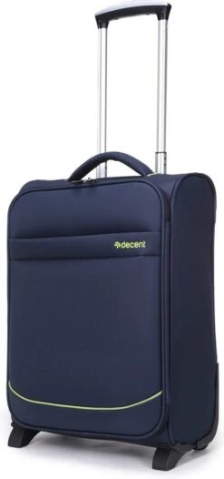 Decent Handbagage Koffer / Trolley / Reiskoffer - 50 Cm - 35 Liter - Polyester - Super-Light - Blauw -Koffer Winkel 564x1200