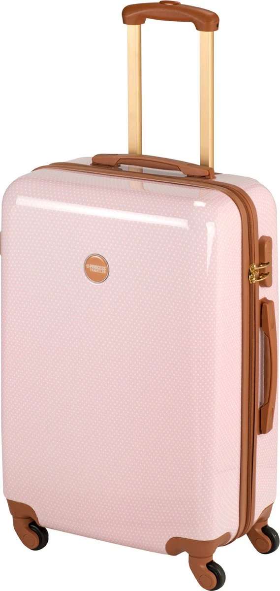 Princess Traveller Trendy Dots - Reiskoffer - Roze - M - 66cm 4 Princess Traveller Trendy Dots - Reiskoffer - Roze - M - 66cm - Afbeelding 2