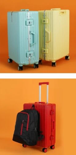 TOP AA Reis Kofferset - Trolleyset 3-delig Met TSA Slot Aluminum Frame, Kleine Cabine En Groot, ABS Luggage, (20+24+28 Inches 3 Pc Set), Roze/pink -Koffer Winkel 592x1200 12