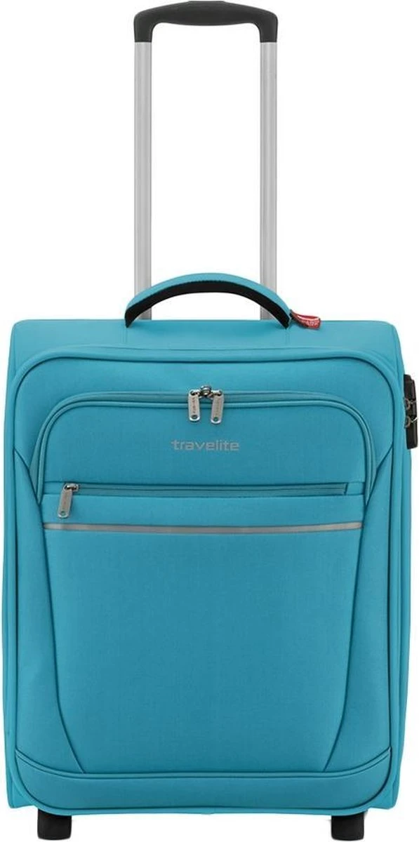 Travelite Cabin 2 Wheel Trolley Turquoise 3 Travelite Cabin 2 Wheel Trolley Turquoise