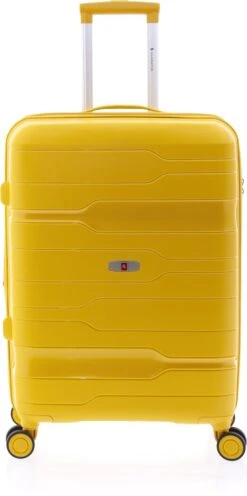 Gladiator Boxing Middelgrote Koffer Expandable 67 Cm 70/80 Liter TSA Slot - Kurkumageel -Koffer Winkel 597x1200 9