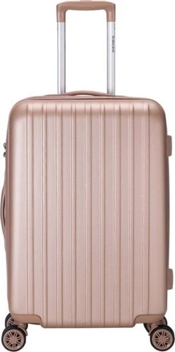 Decent Tranporto-One Reiskoffer 66 Cm - Zalmroze -Koffer Winkel 599x1200 11