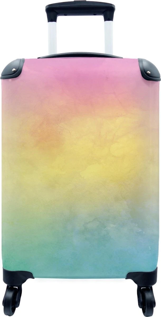 Koffer - Meisje - Regenboog - Trap - Wolken - Kinderen - Koffer Meisje - 35x55x20 Cm - Handbagage - Trolley - Reiskoffer 3 Koffer - Meisje - Regenboog - Trap - Wolken - Kinderen - Koffer Meisje - 35x55x20 Cm - Handbagage - Trolley - Reiskoffer