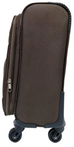 Stoffen Handbagage Koffer 51cm 4 Wielen Trolley - Bruin -Koffer Winkel 610x1200 6