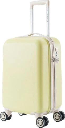 Decent Star Maxx Handbagage Koffer - 55 Cm - TSA Slot - Pastel Geel -Koffer Winkel 611x1200